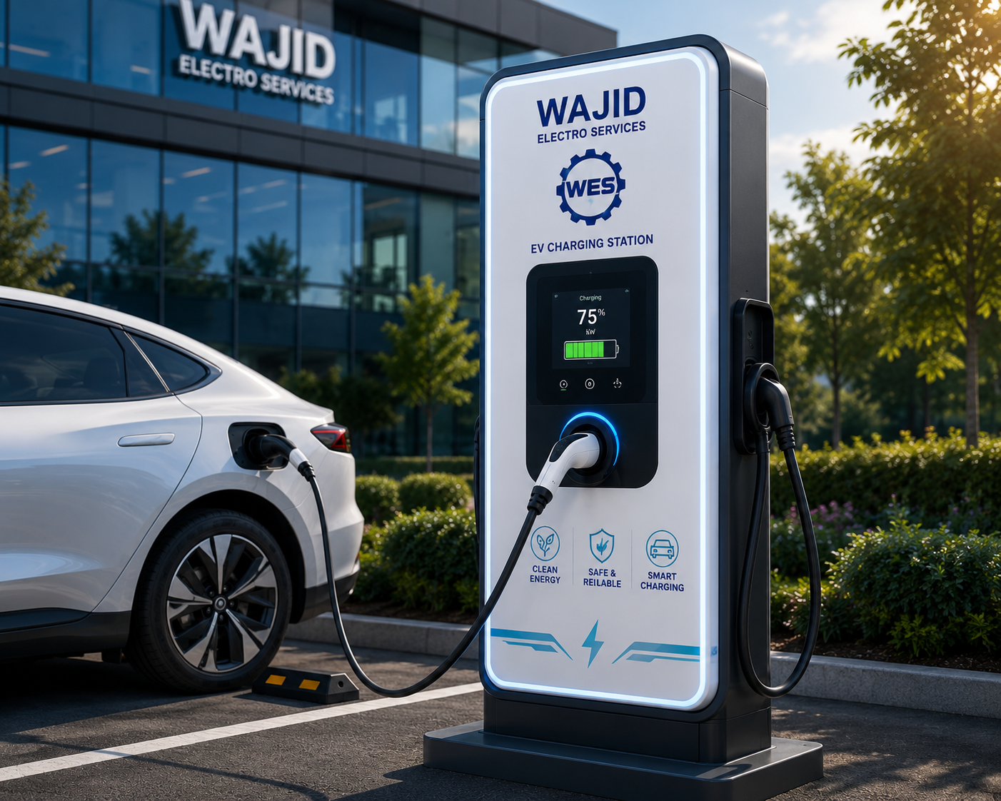 EV charger with power infrastructure